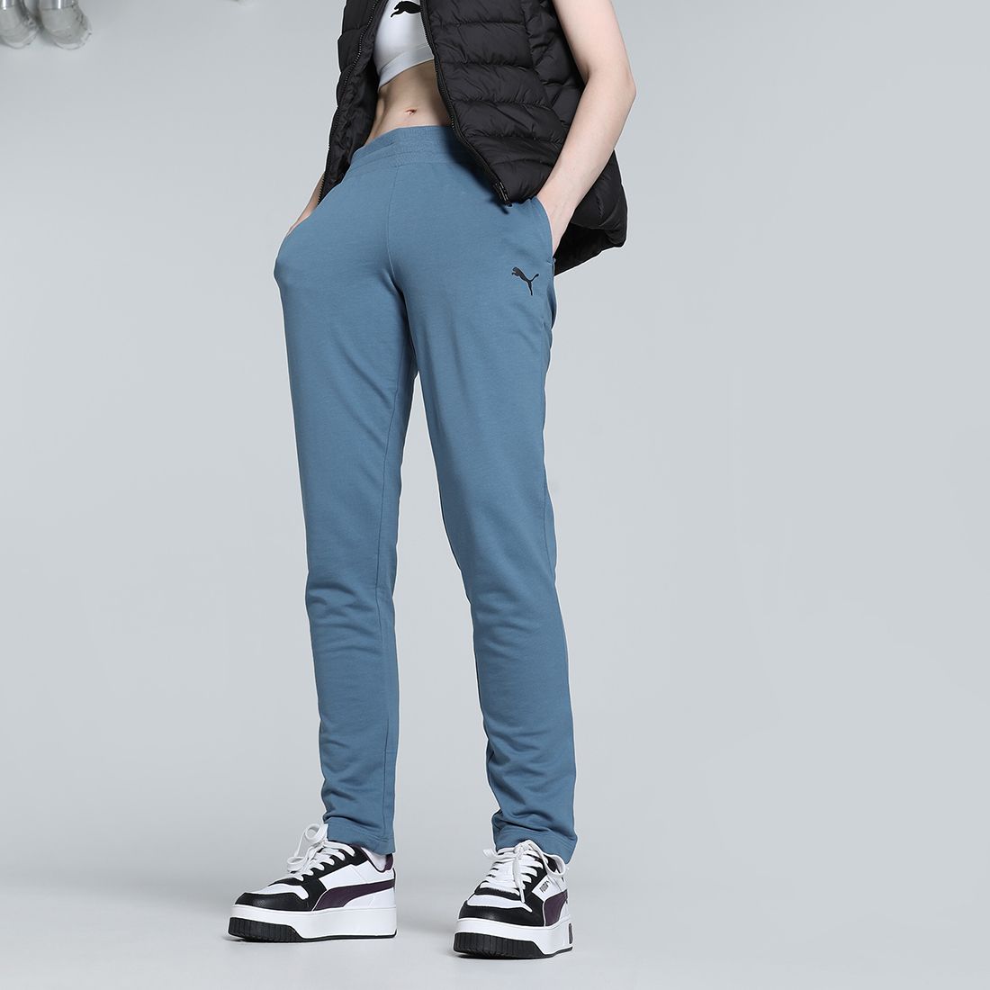 puma Women Solid Blue Track Pants-picture-12