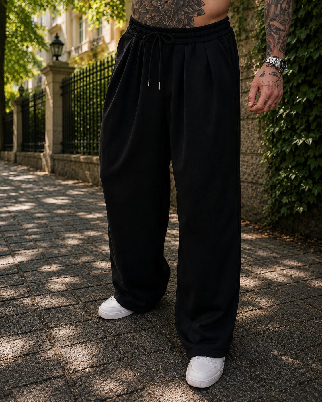 fahpee Men Solid Black Track Pants-picture-41