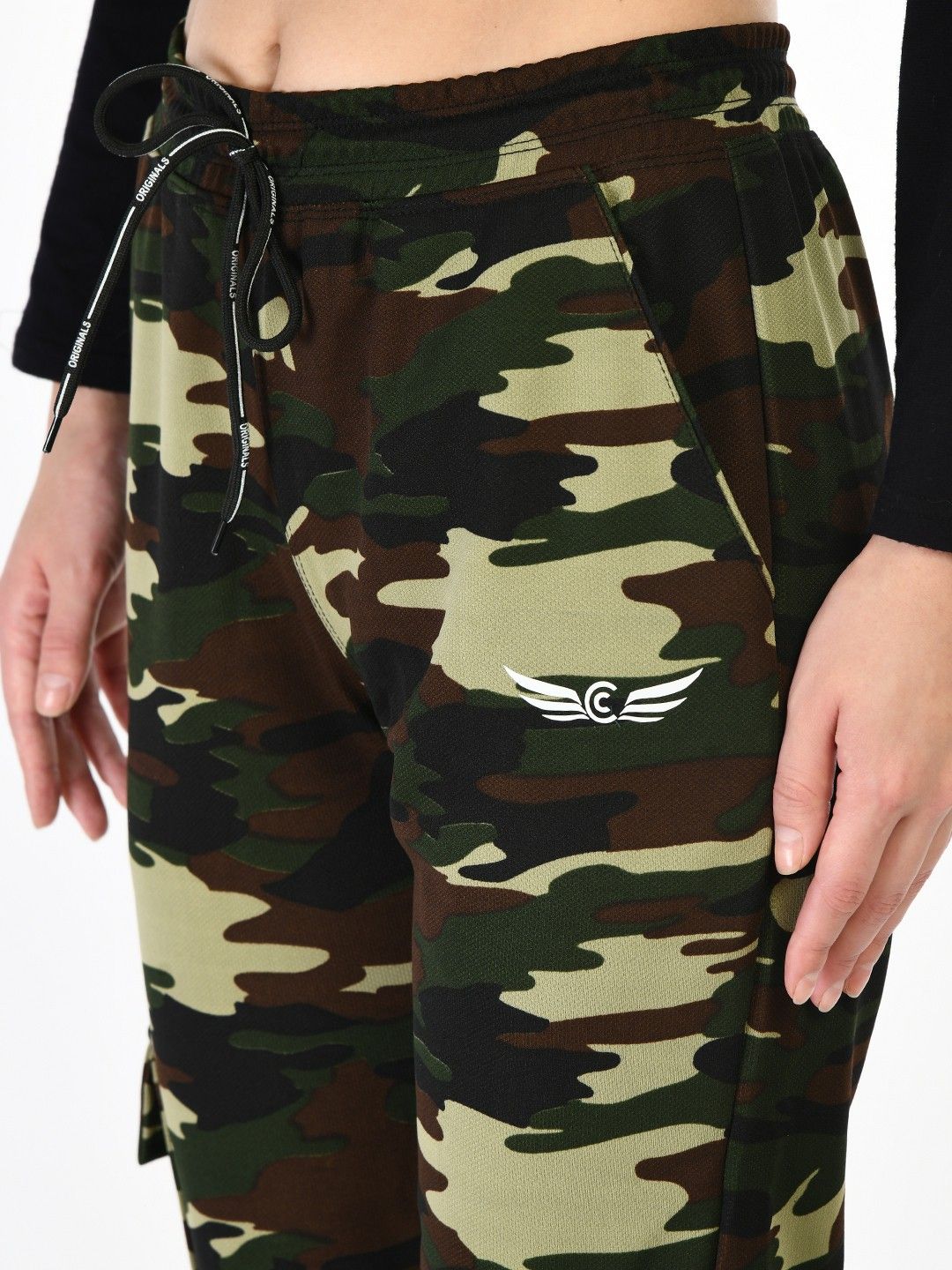 Women Printed Dark Green Track Pants-image-17