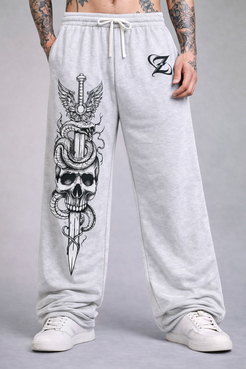 zentik Men Printed Grey Track Pants-picture-26