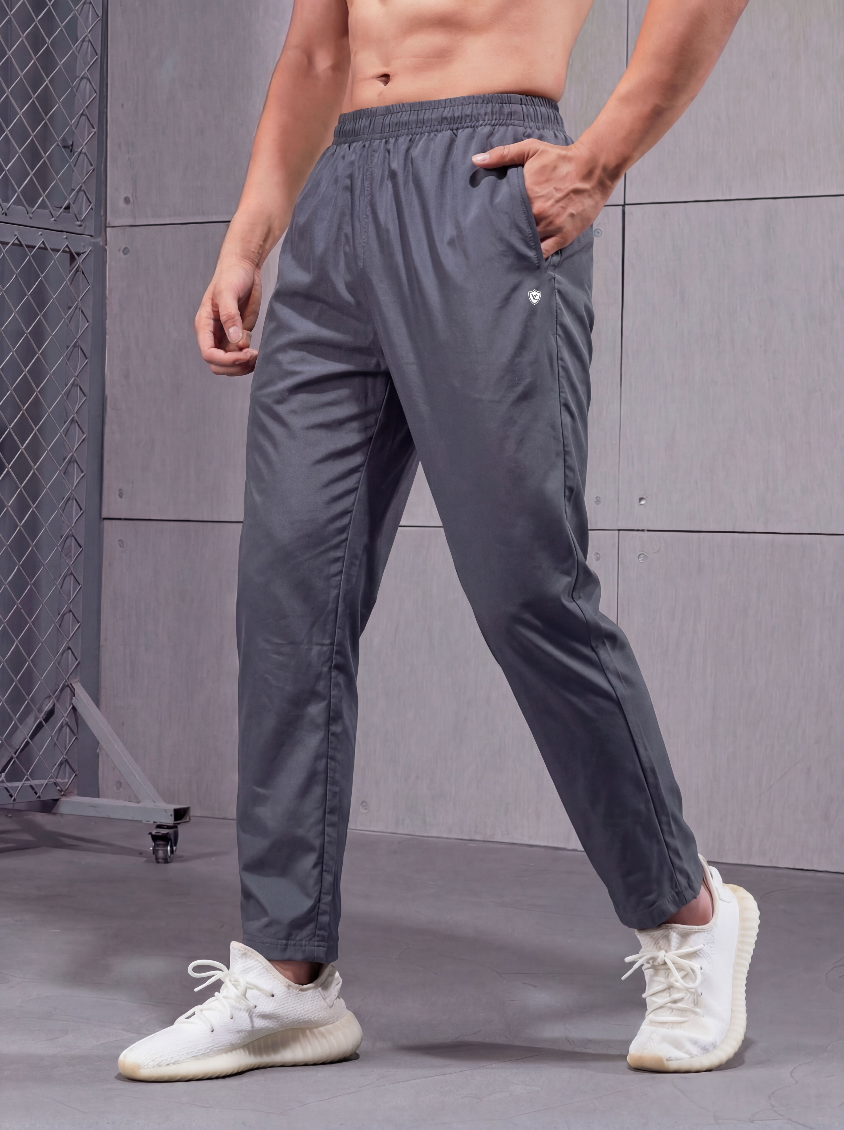 Men Solid Grey Track Pants-image-30