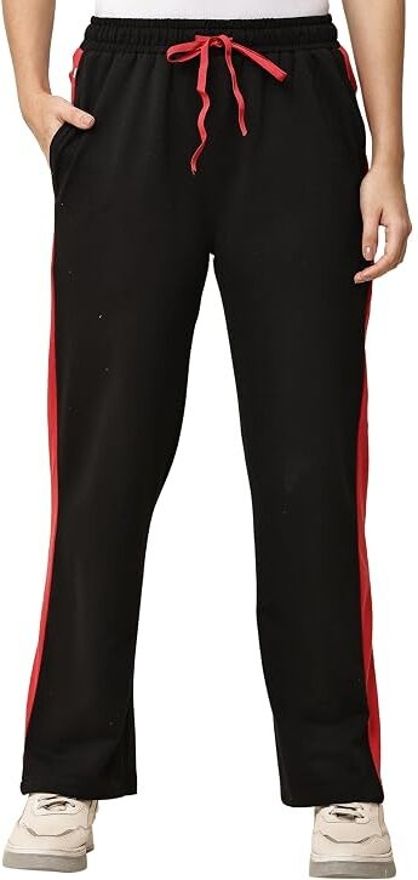 wyxina Women Solid Black, Red Track Pants-picture-43