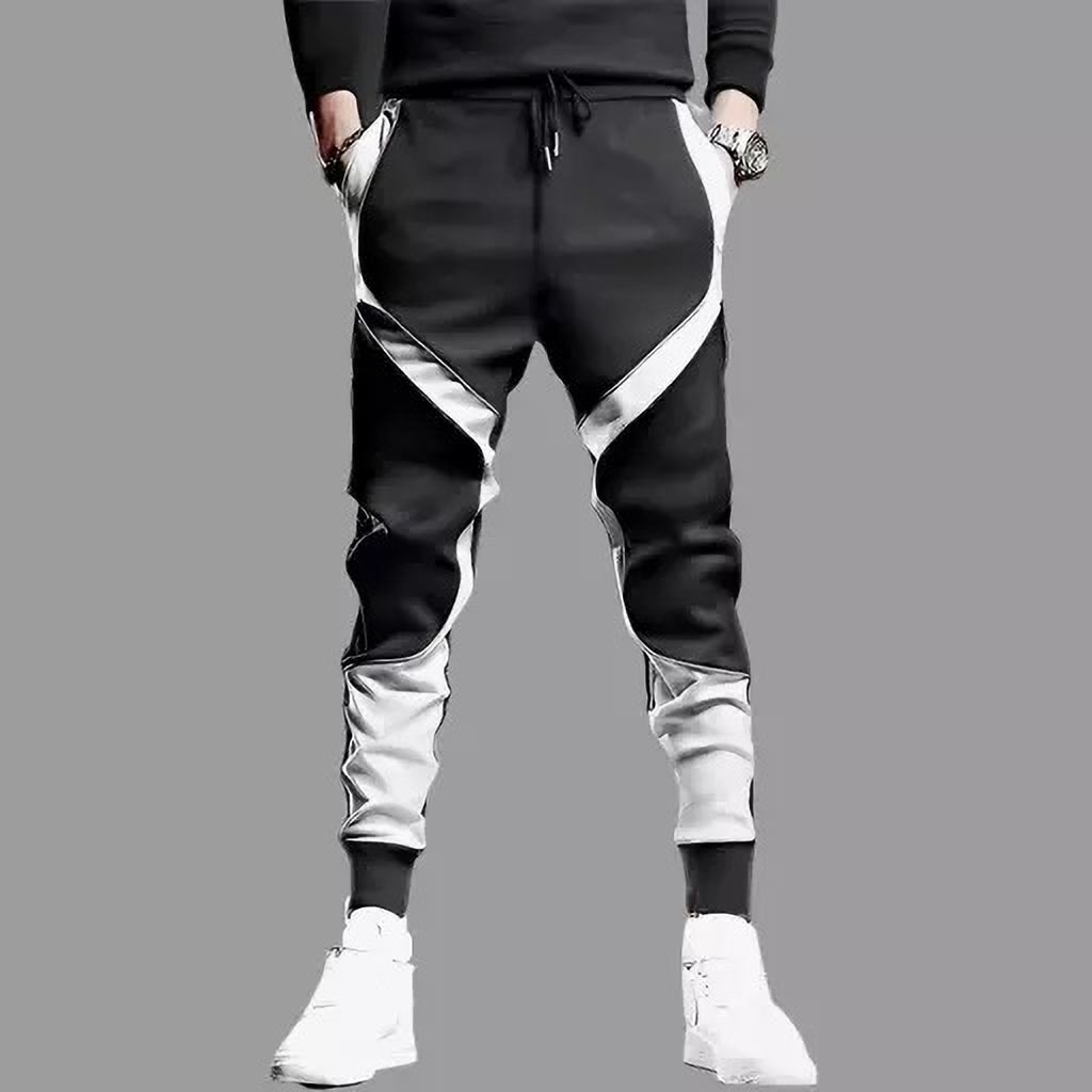 rusticblooms Men Colorblock Black Track Pants-picture-27