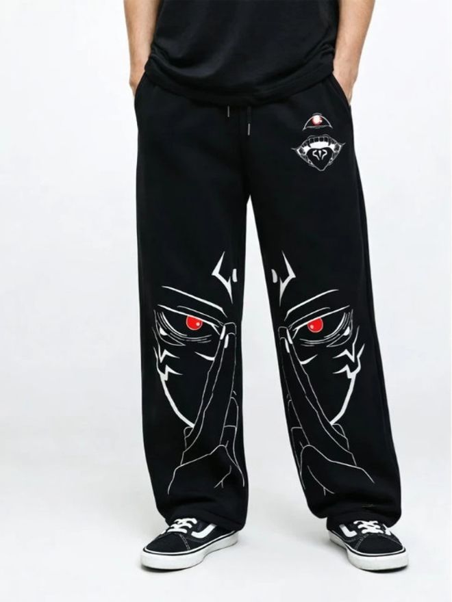 athflex Men Graphic Print Black Track Pants-picture-10
