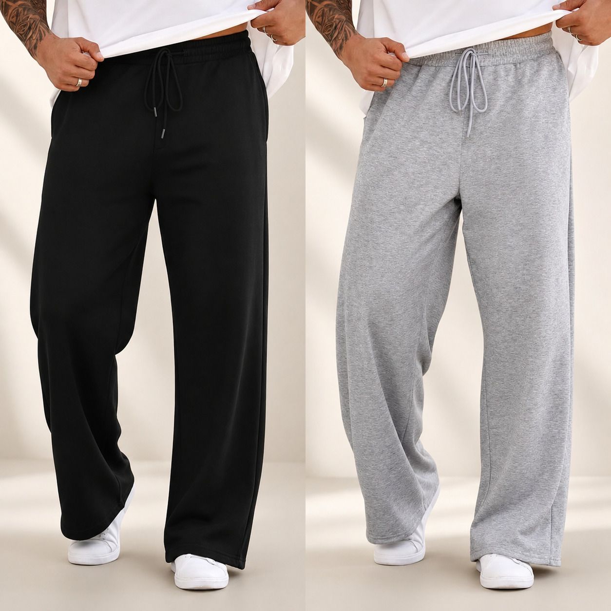 athflex Pack of 2 Men Solid Multicolor Track Pants-picture-2