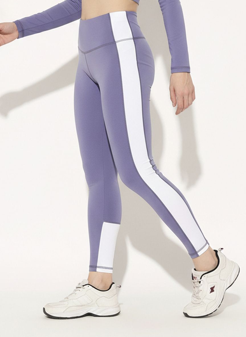 pptoss Striped Women Purple Tights-picture-3