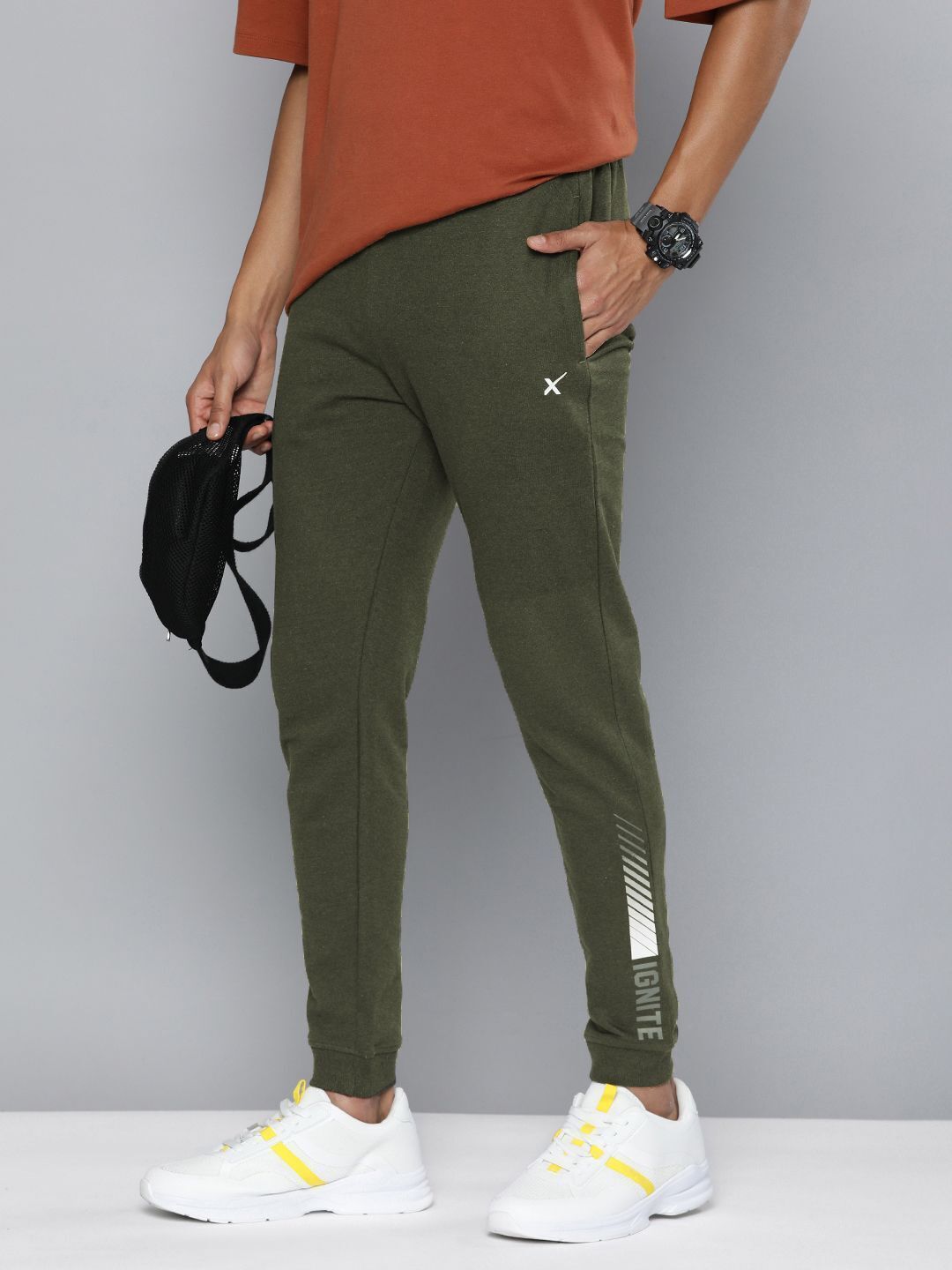 hrx by hrithik roshan Men Printed Olive Track Pants-picture-24