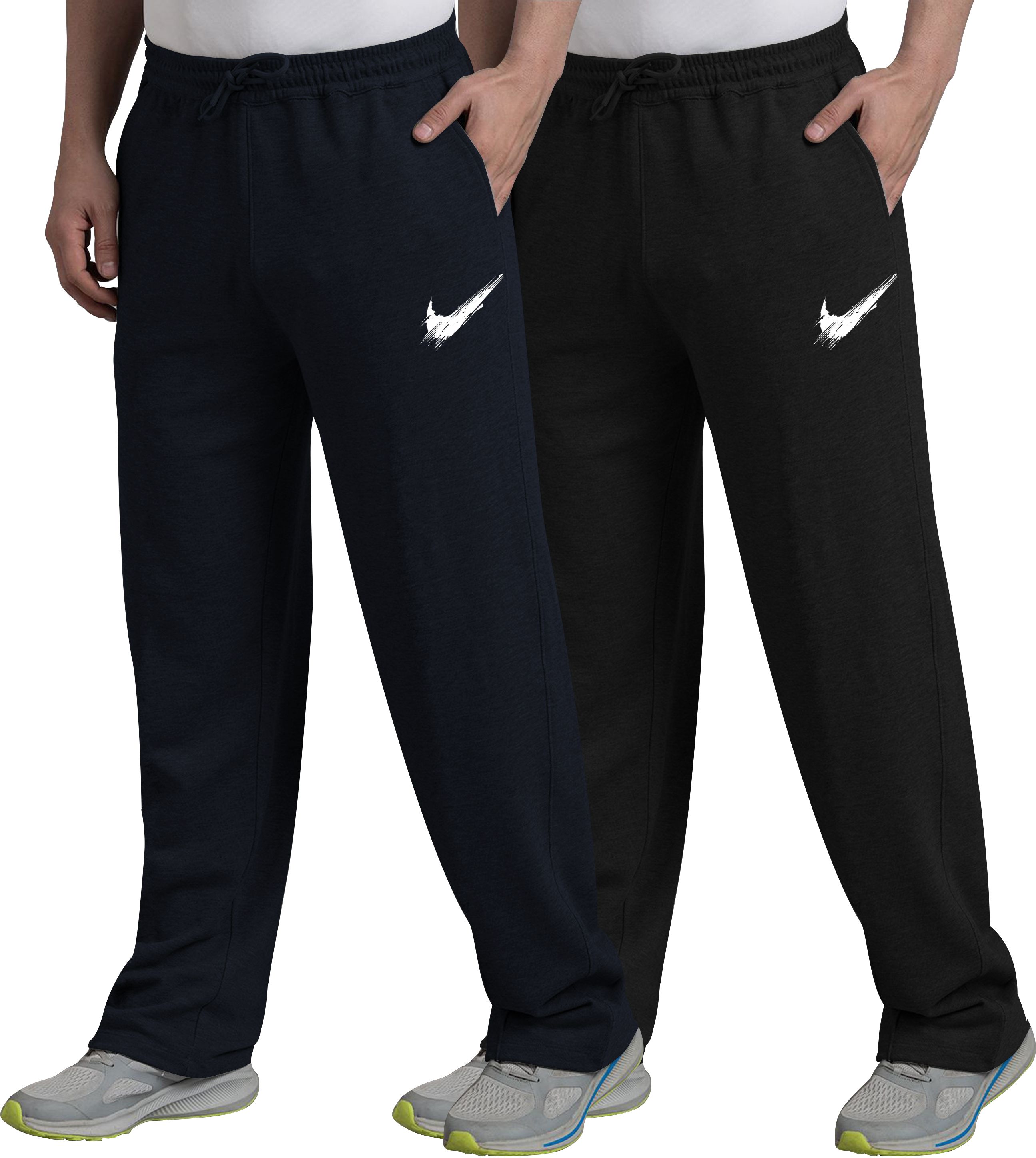 west gate clothing Pack of 2 Men Printed Black, Dark Blue Track Pants-picture-12