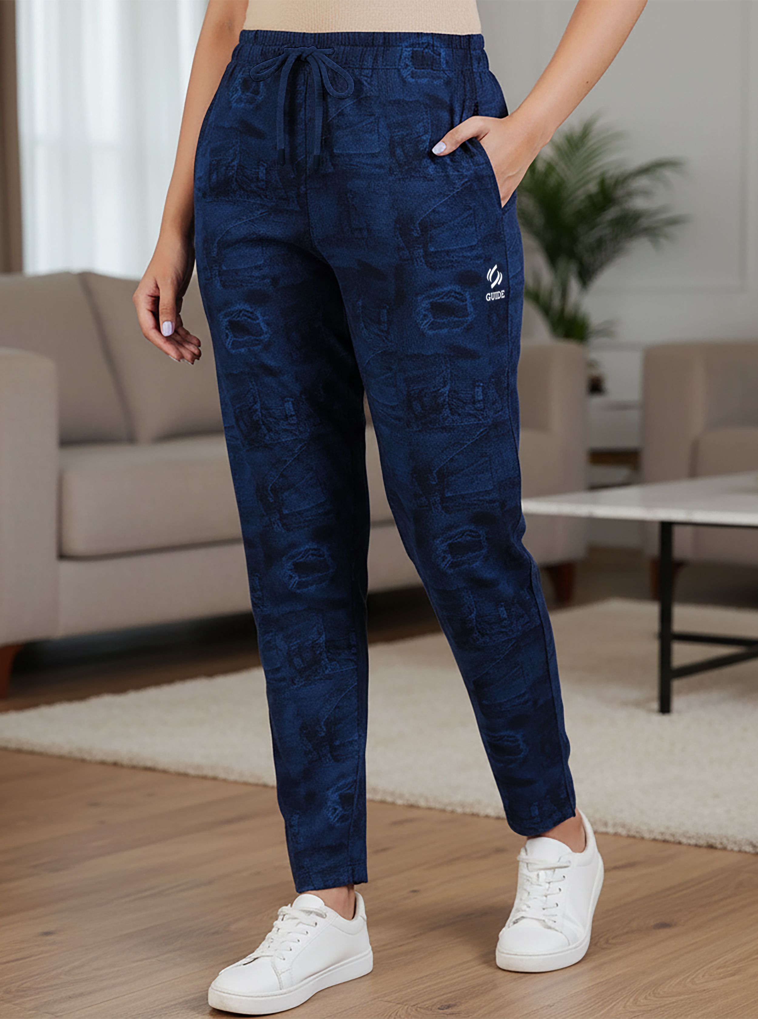 guide Women Polka Print Dark Blue Track Pants-picture-22