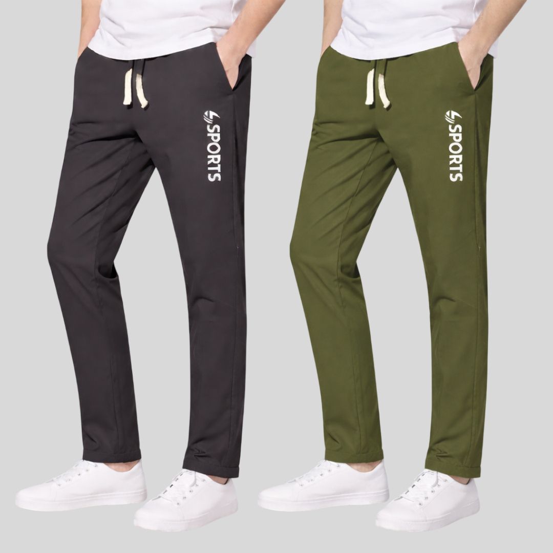 qbron Pack of 2 Men Solid Multicolor Track Pants-picture-16