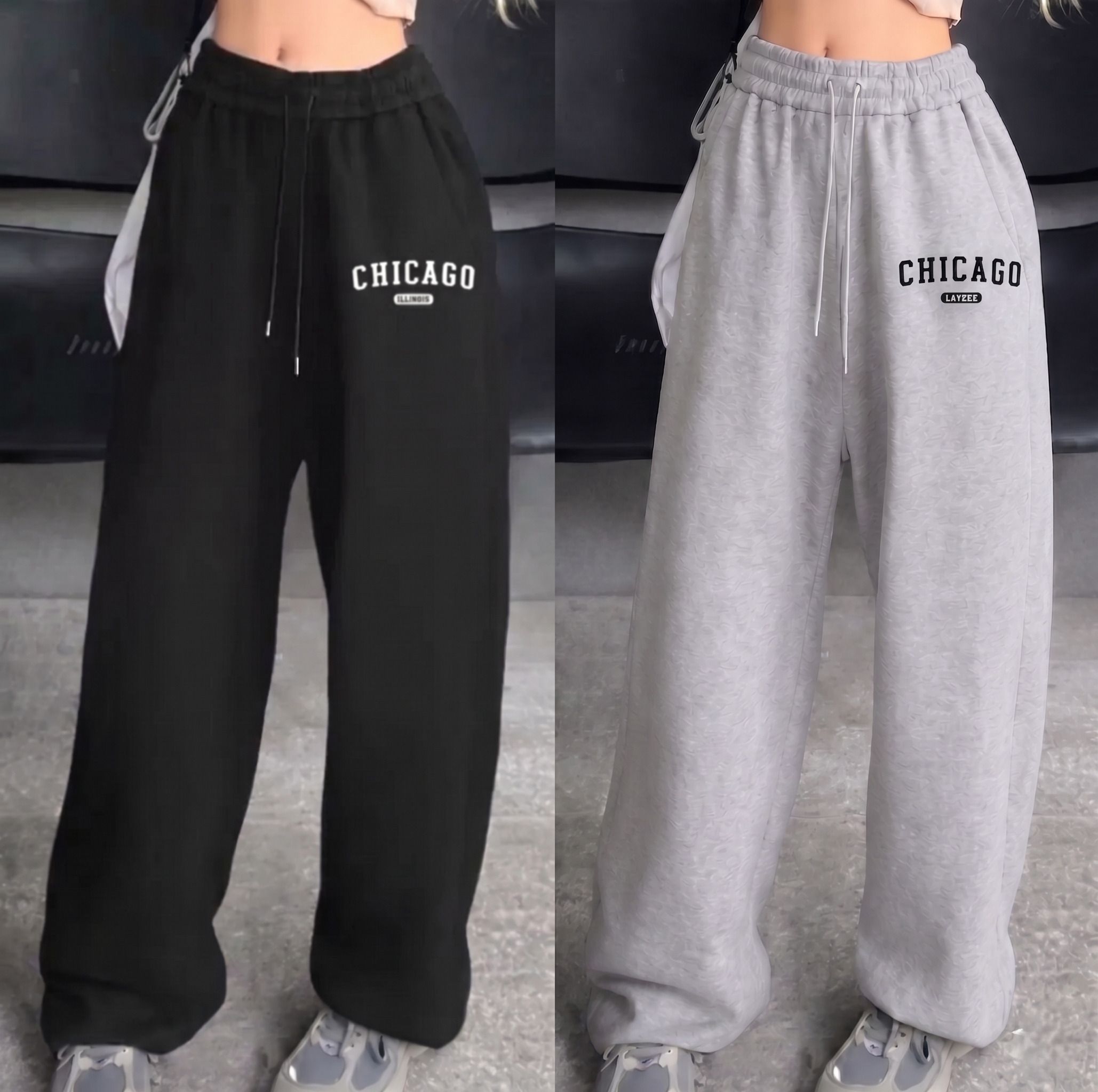 layzee Women Graphic Print Black, Grey Track Pants-picture-19