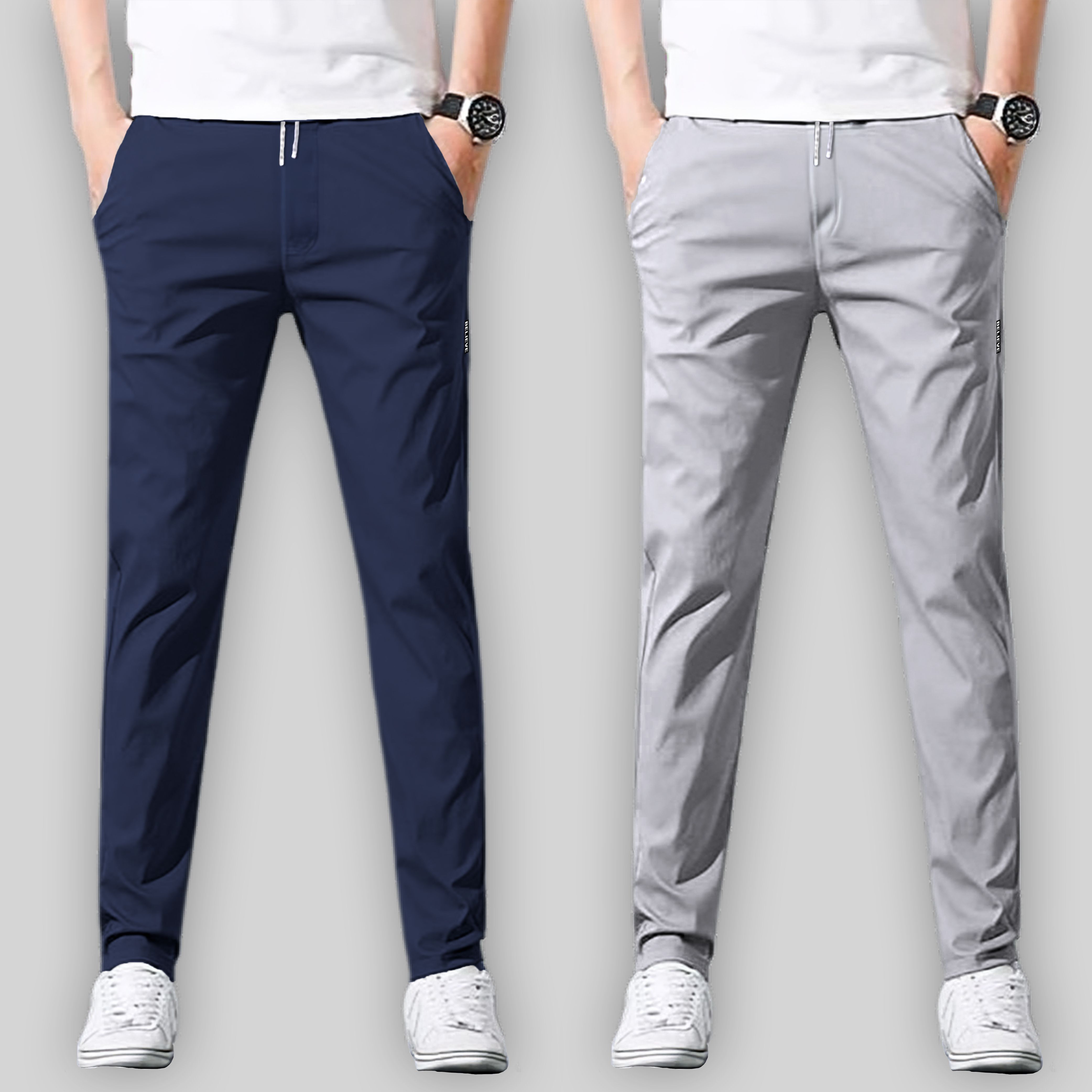 joggers park Pack of 2 Men Solid Multicolor Track Pants-picture-16