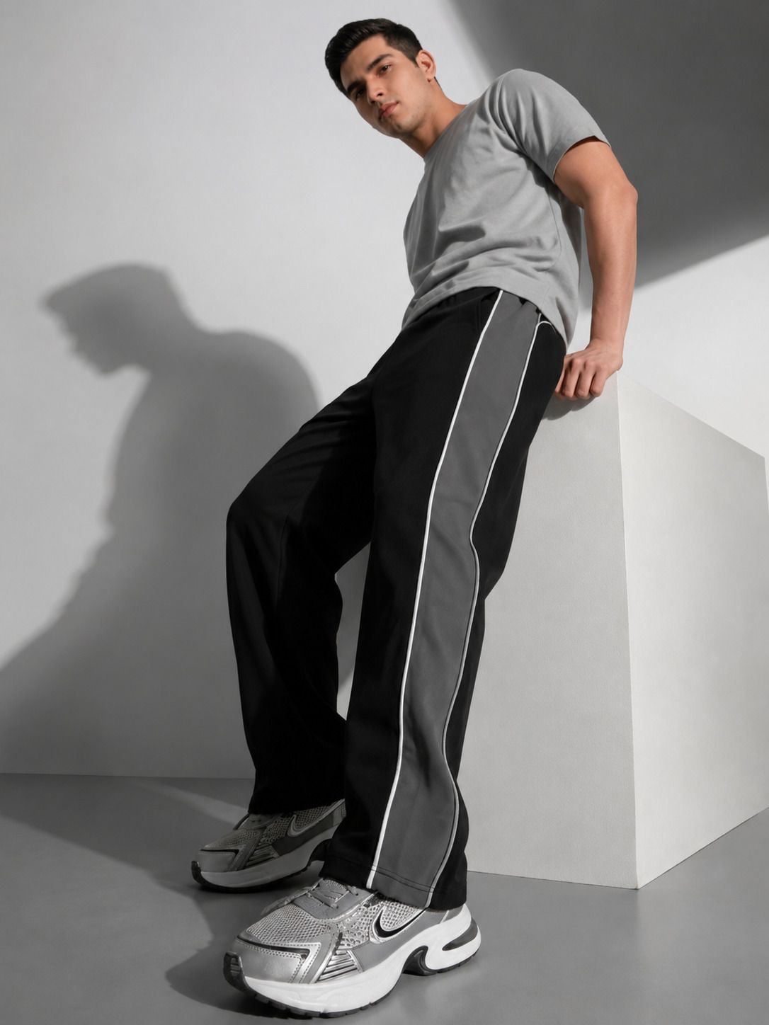 zsenterprises Men Striped Black, Grey Track Pants-picture-28