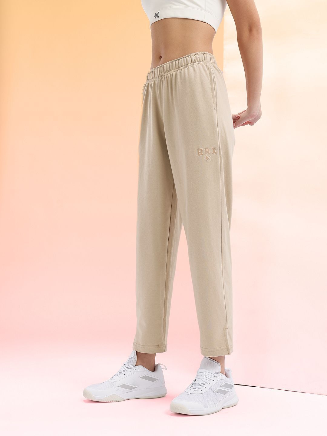 hrx by hrithik roshan Women Solid Beige Track Pants-picture-16
