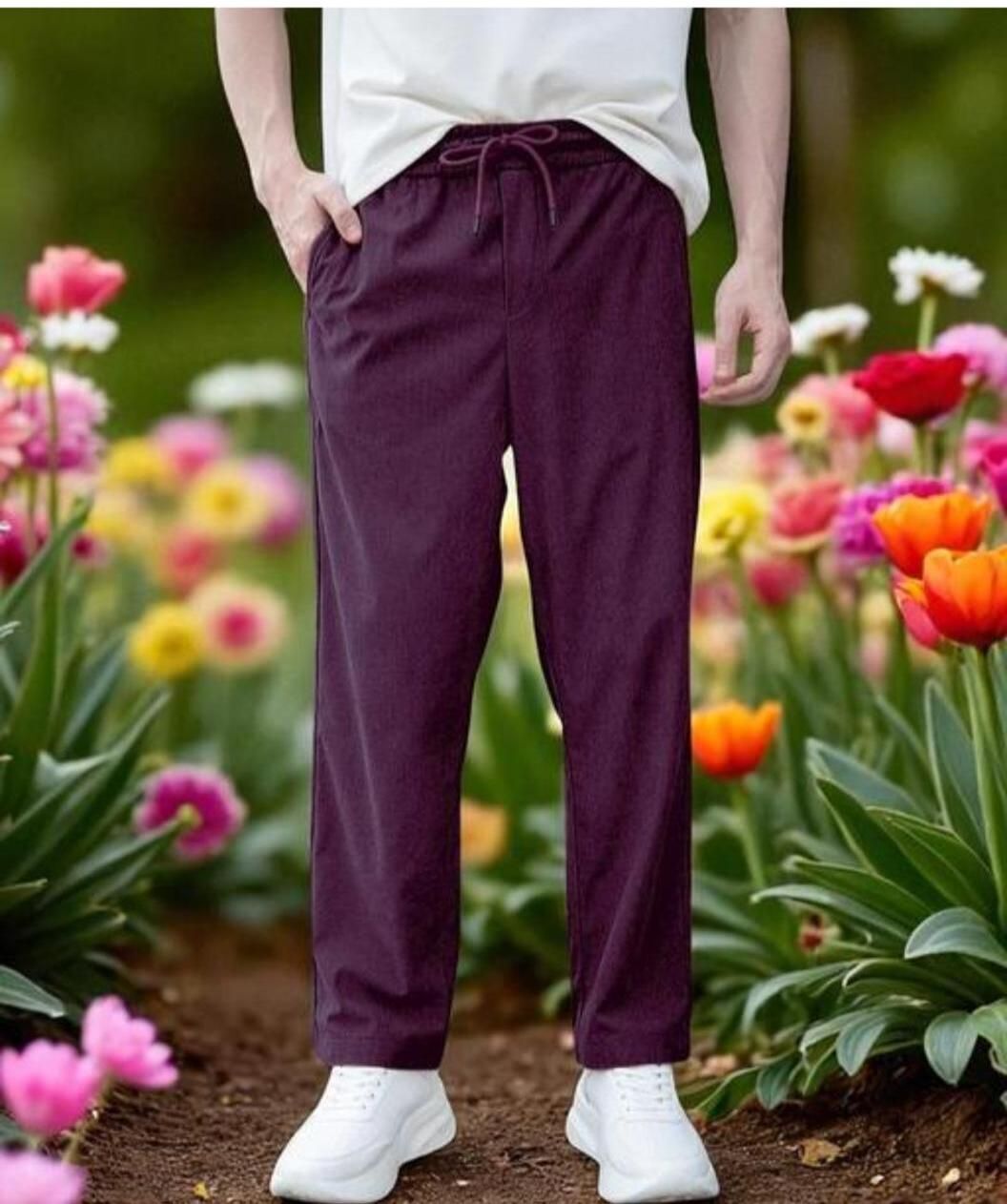 Men Self Design Maroon Track Pants-image-45