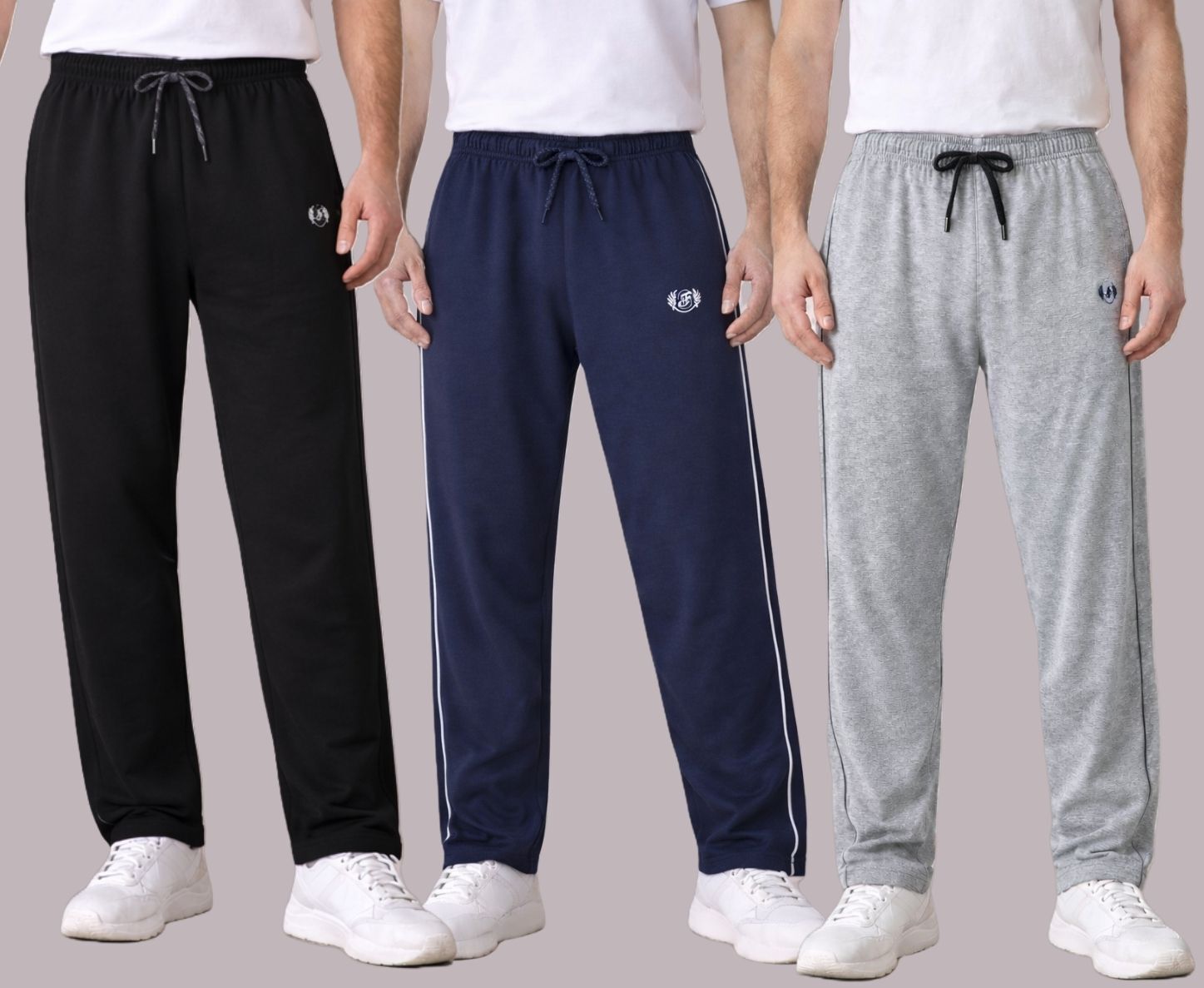 feverfew Pack of 3 Men Striped Multicolor Track Pants-picture-6