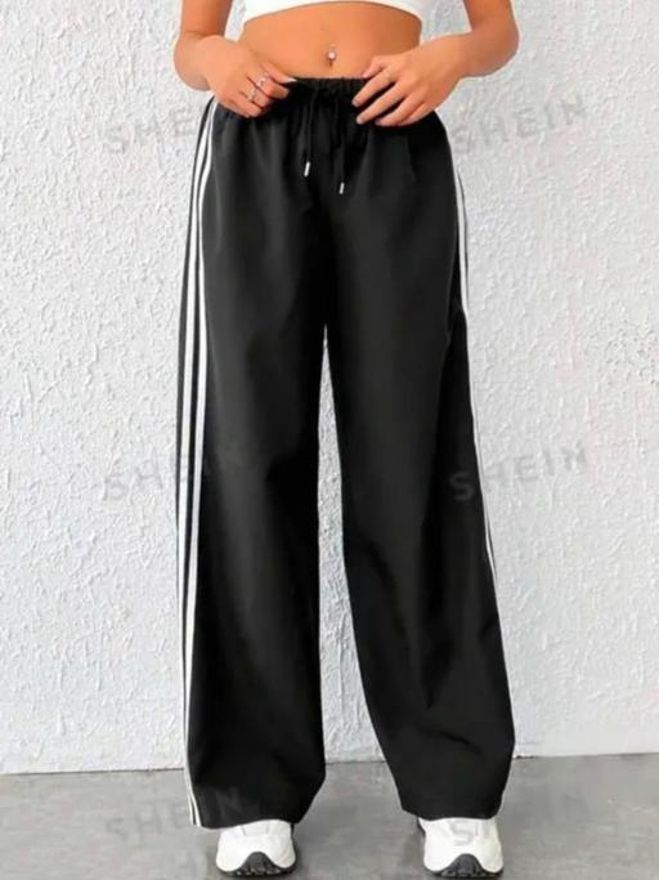 zazbi Women Striped Black Track Pants-picture-7