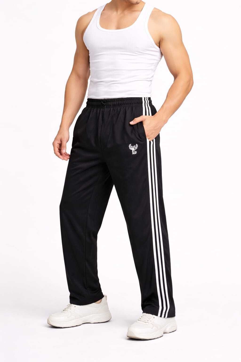 makki Men Striped Black Track Pants-picture-22