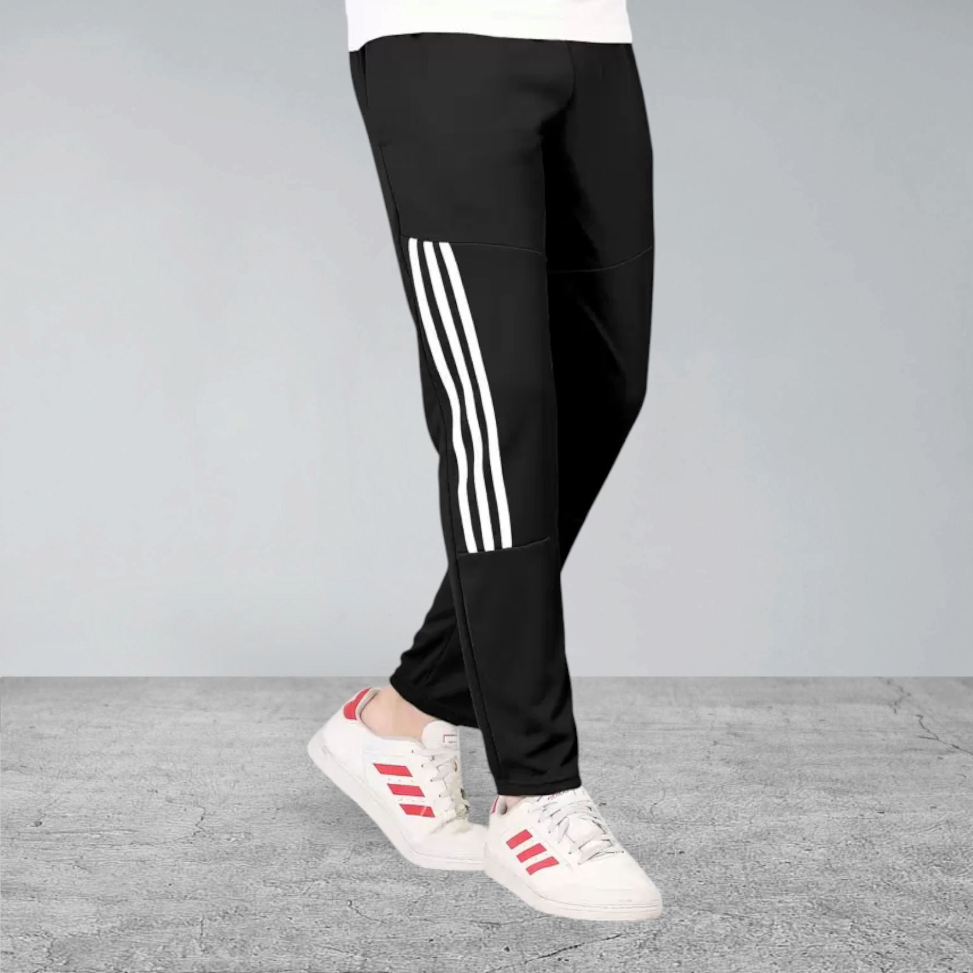 coveatvolo trends Men Striped Black Track Pants-picture-26