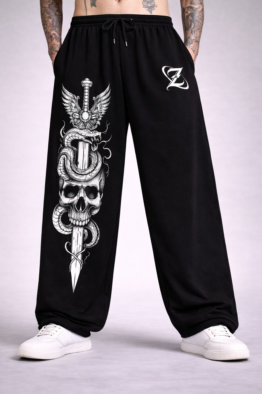 zentik Men Printed Black Track Pants-picture-42
