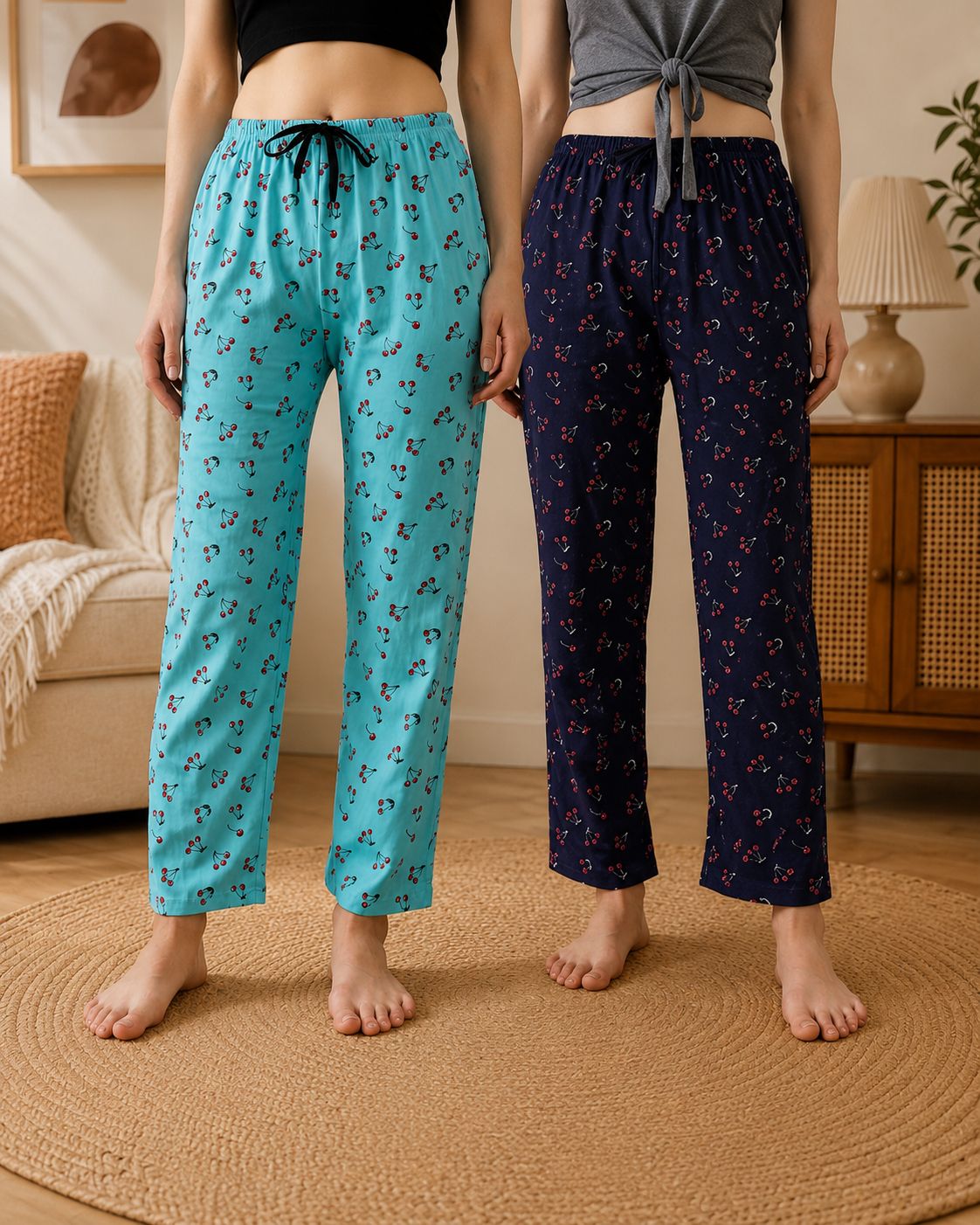dreambe Pack of 2 Women Printed Multicolor Track Pants-picture-37