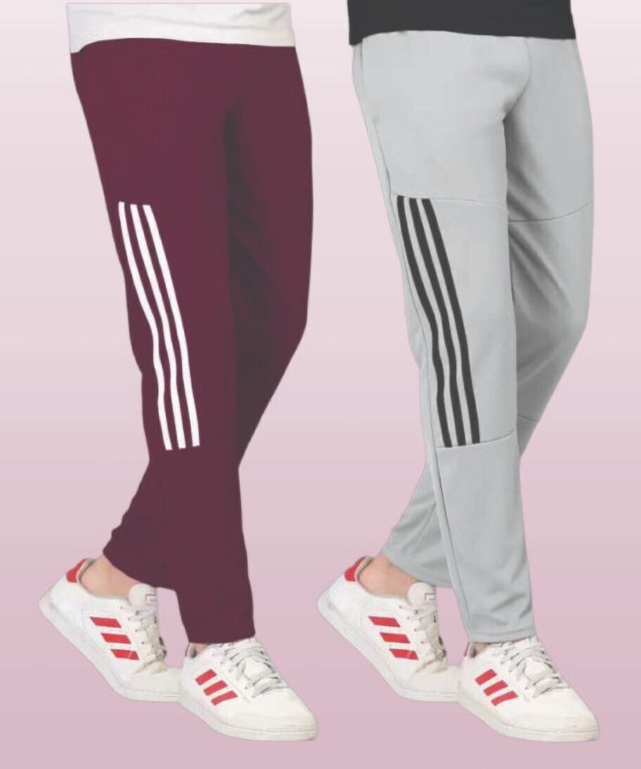 coveatvolo trends Pack of 2 Men Solid Grey Track Pants-picture-20