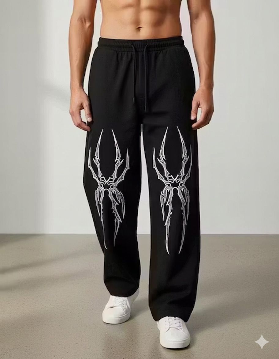 ila enterprises Men Printed Black Track Pants-picture-7