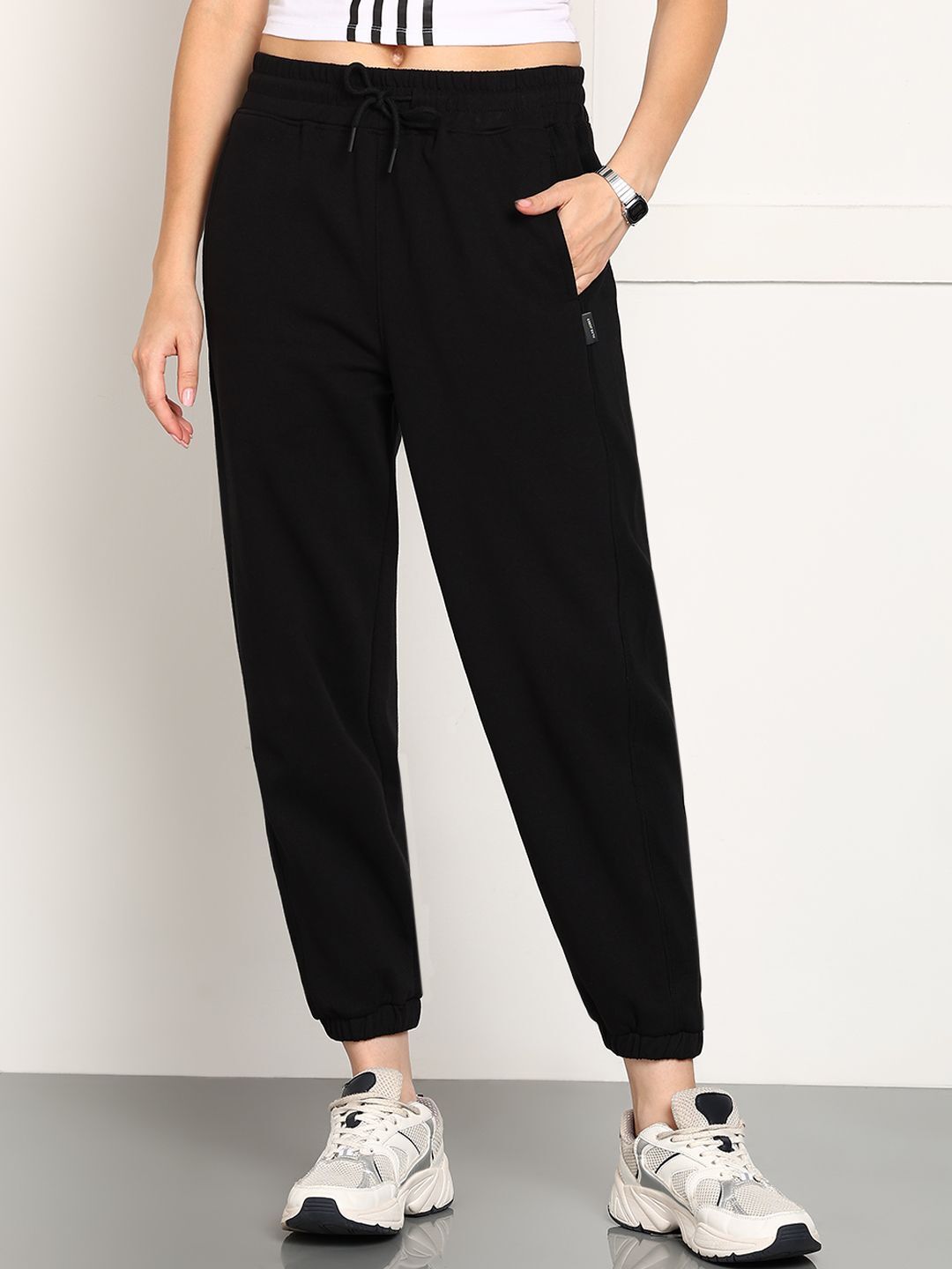 alan jones Women Solid Black Track Pants-picture-16