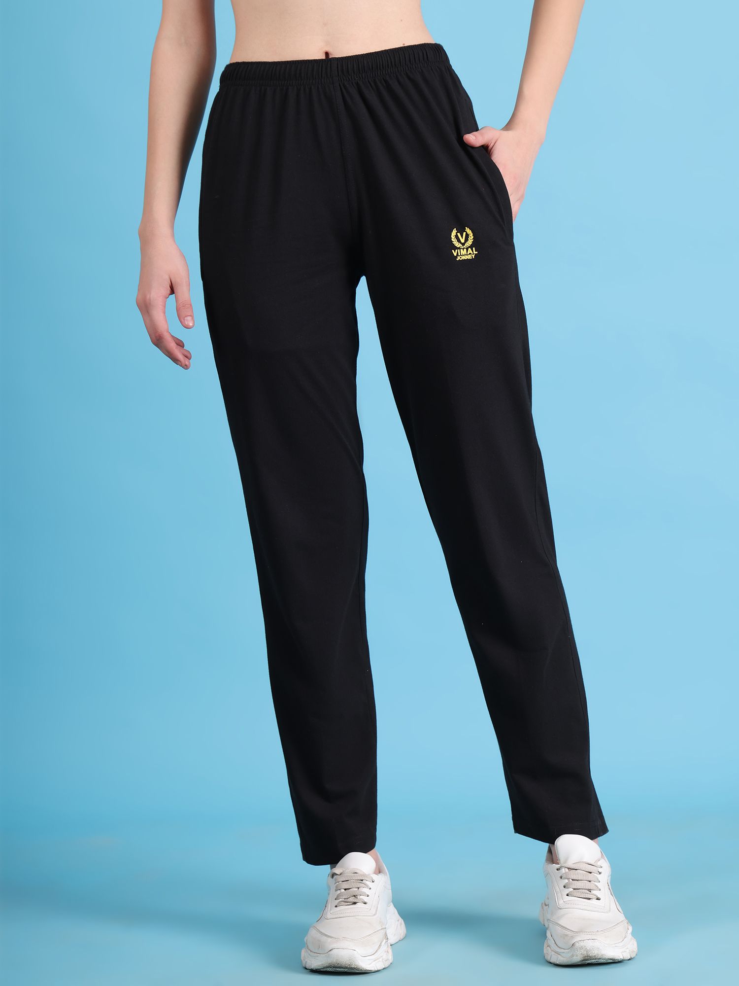 vimal jonney Women Printed Black Track Pants-picture-13