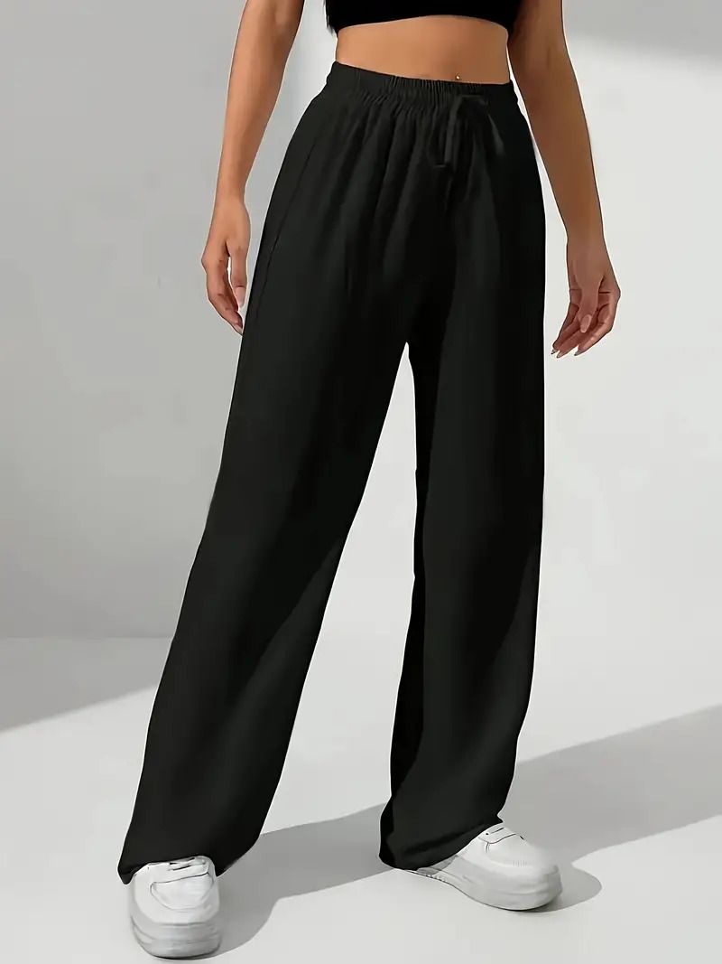 Women Solid Black Track Pants