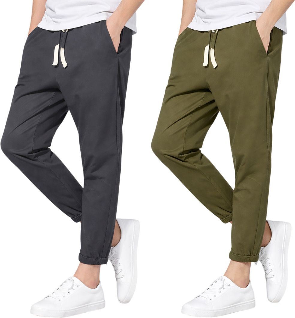 fusion mart Pack of 2 Men Solid Multicolor Track Pants-picture-20