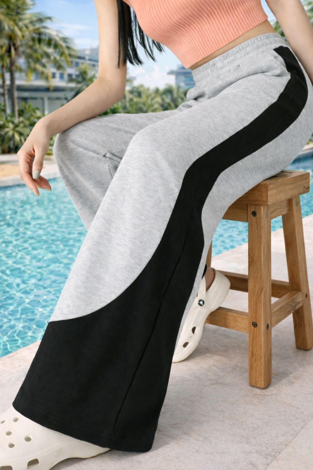 glamsystyle Women Colorblock Grey, Black Track Pants-picture-15