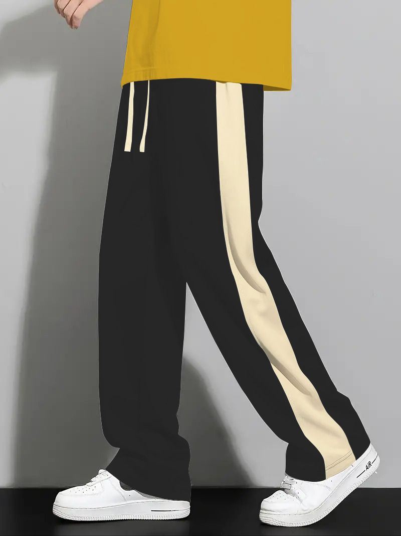 kajaru Men Solid Black Track Pants-picture-26