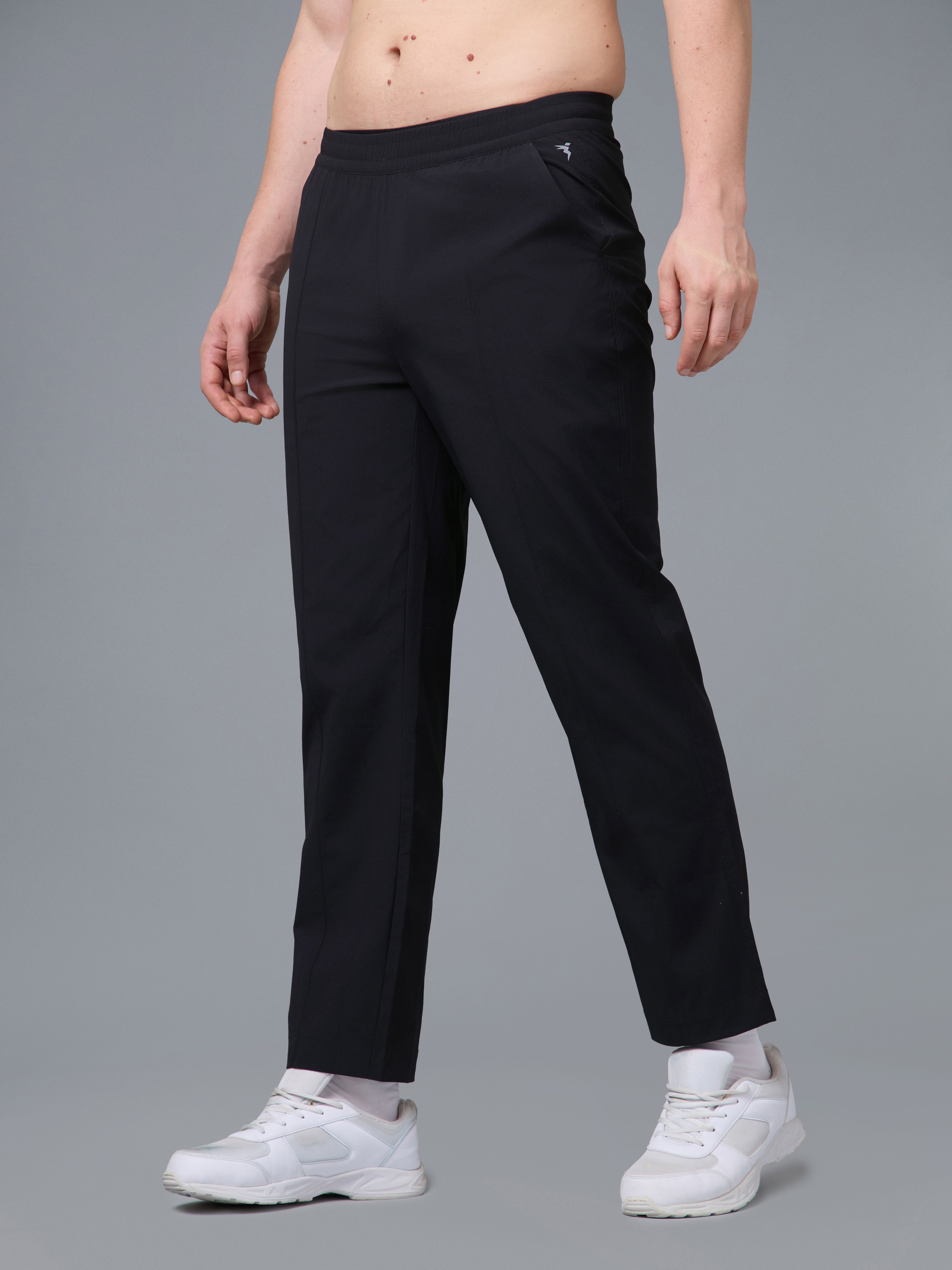 technosport Men Solid Black Track Pants-picture-25
