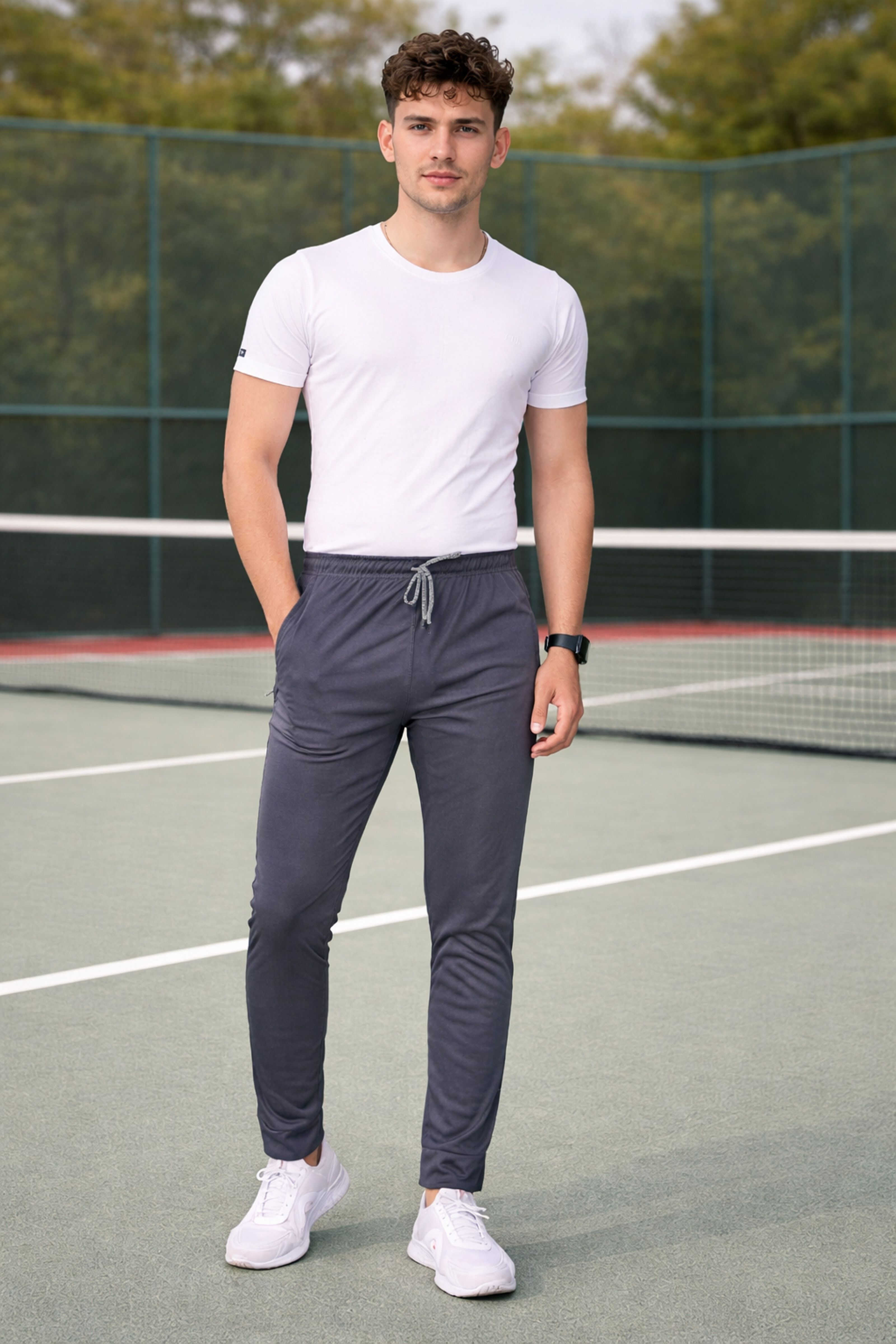 anand Men Solid Grey Track Pants-picture-21