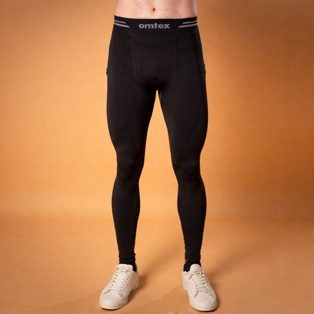 omtex Solid Men Black Tights-picture-33