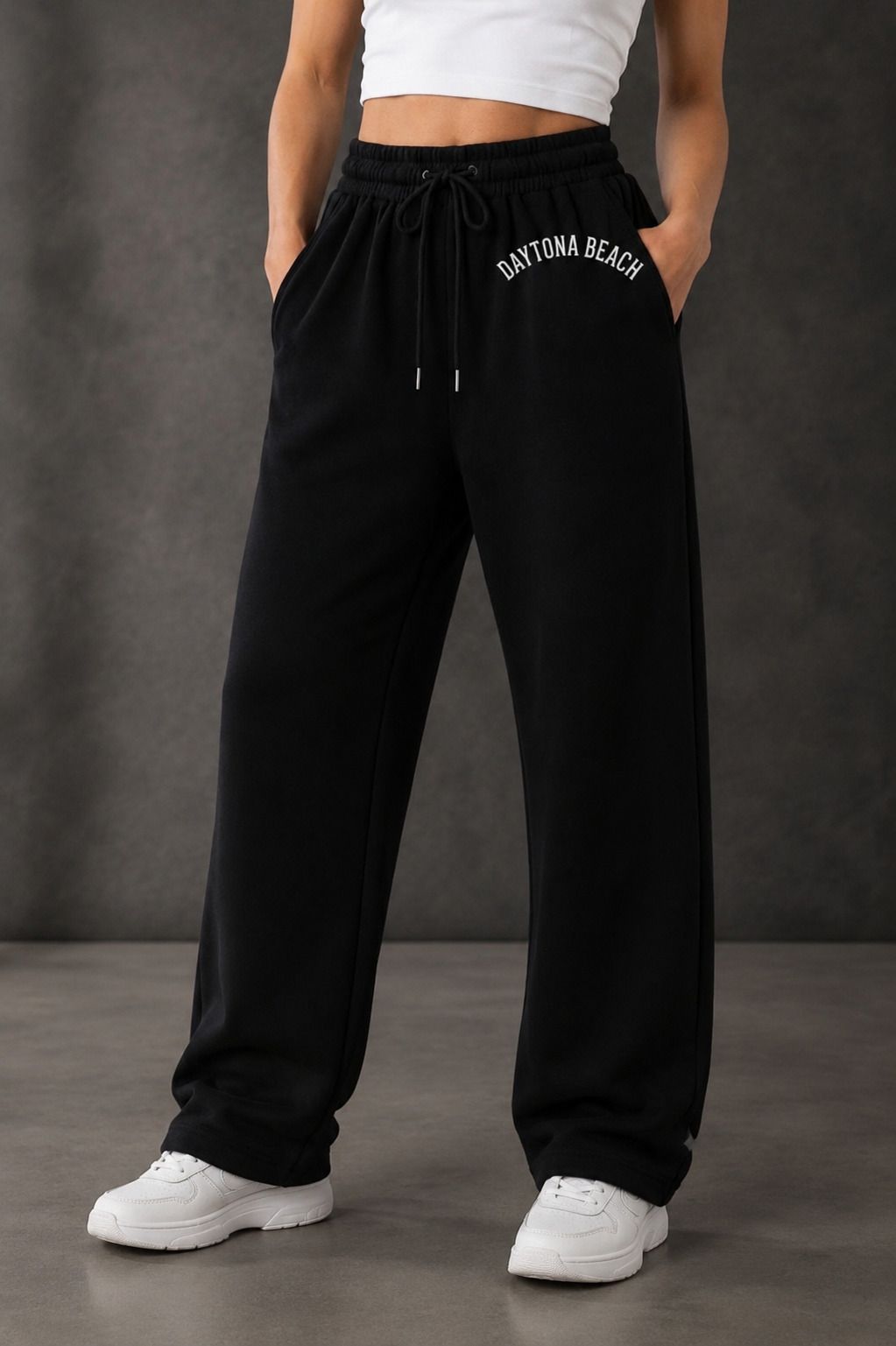 Women Graphic Print Black Track Pants-image-4
