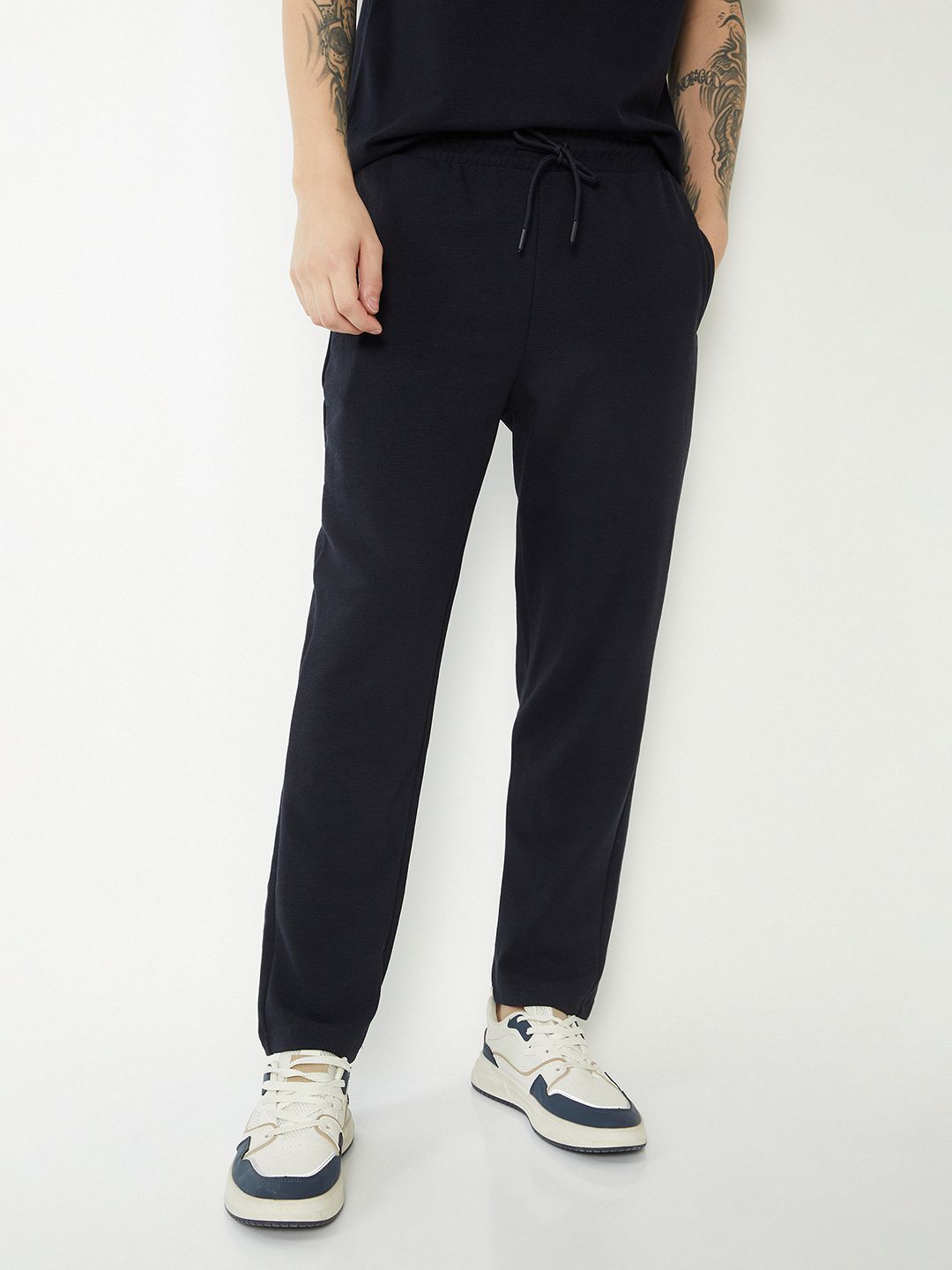 max Men Solid Blue Track Pants-picture-40