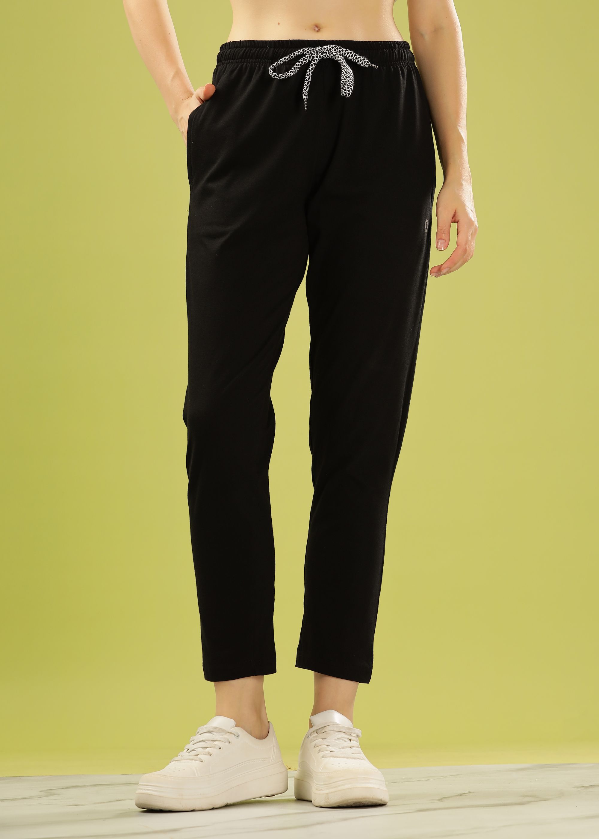 dollar Women Solid Black Track Pants-picture-38