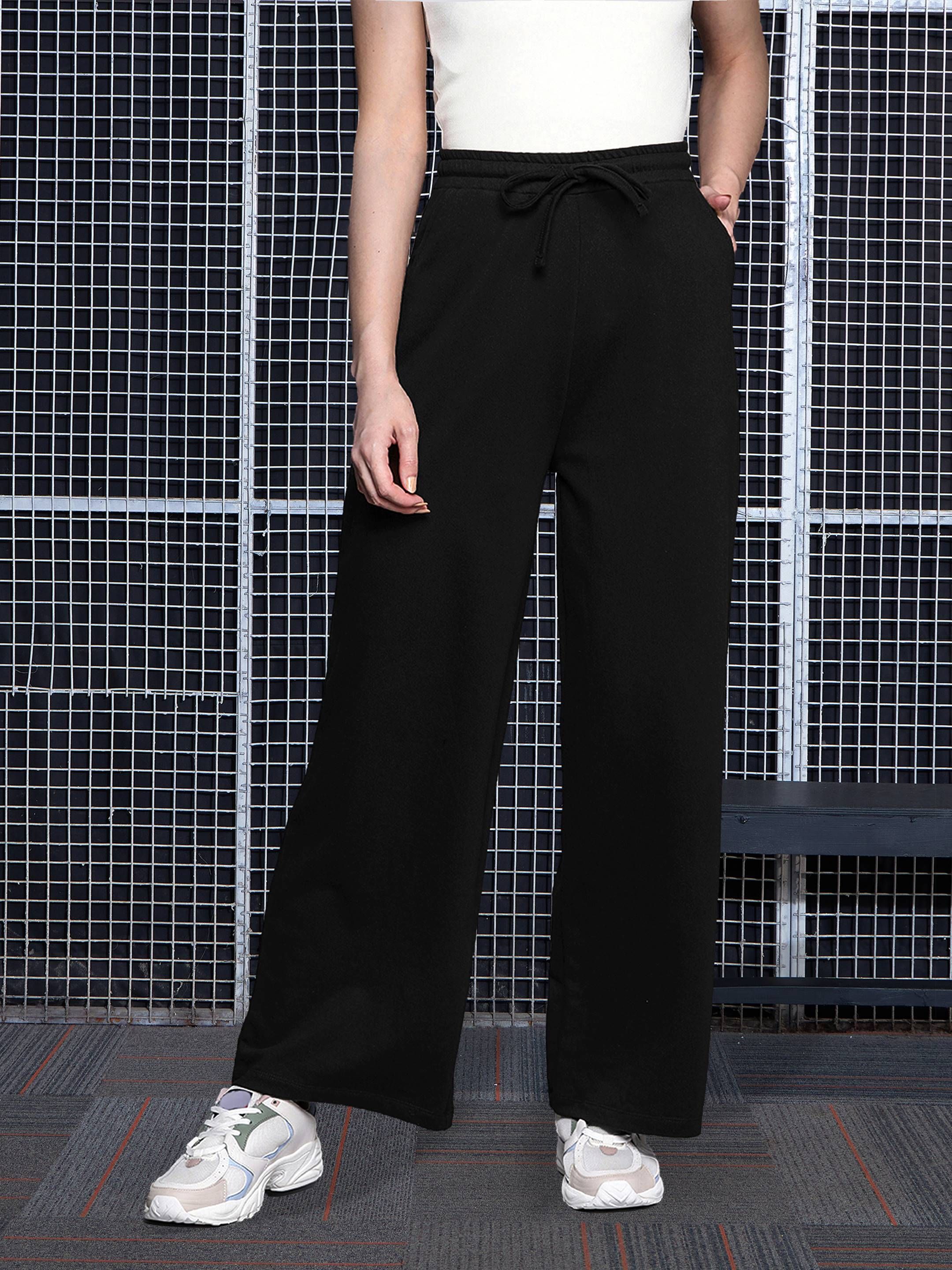 sassafras Women Solid Black Track Pants-picture-13
