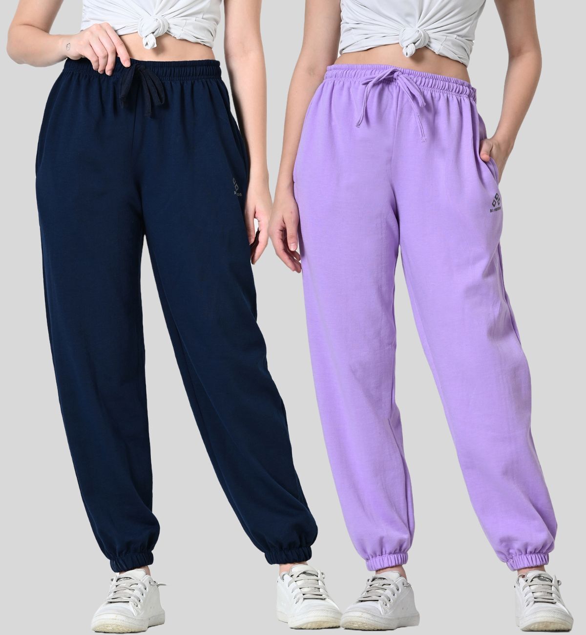 ds fashion Pack of 2 Women Solid Blue, Purple Track Pants-picture-15