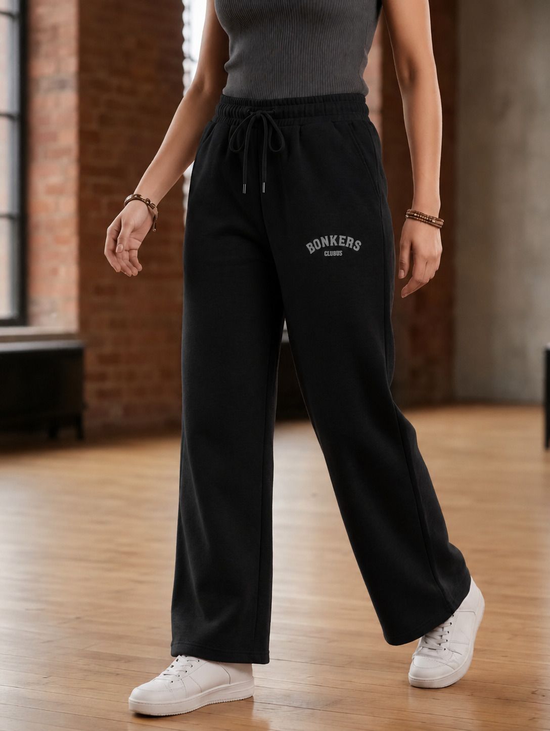 suun fllower Women Printed Black Track Pants-picture-12