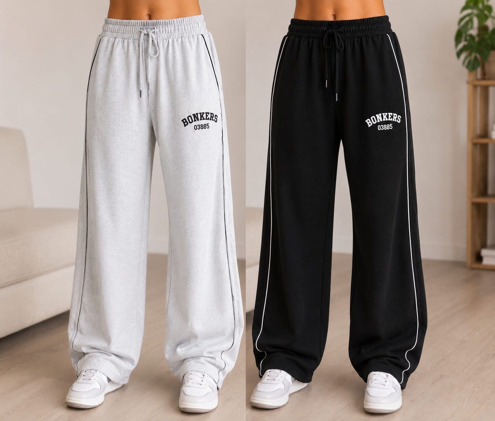 ucfashion Pack of 2 Women Solid Grey, Black Track Pants-picture-20