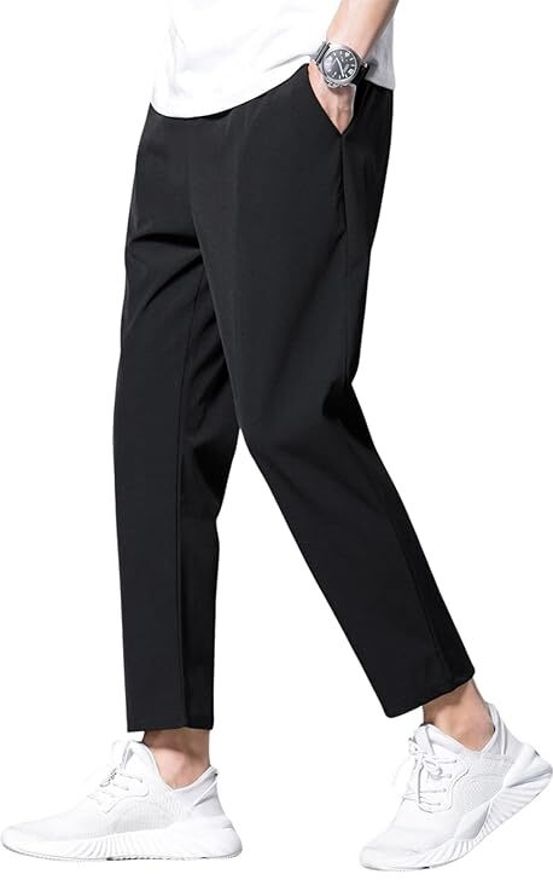 Men Solid Black Track Pants