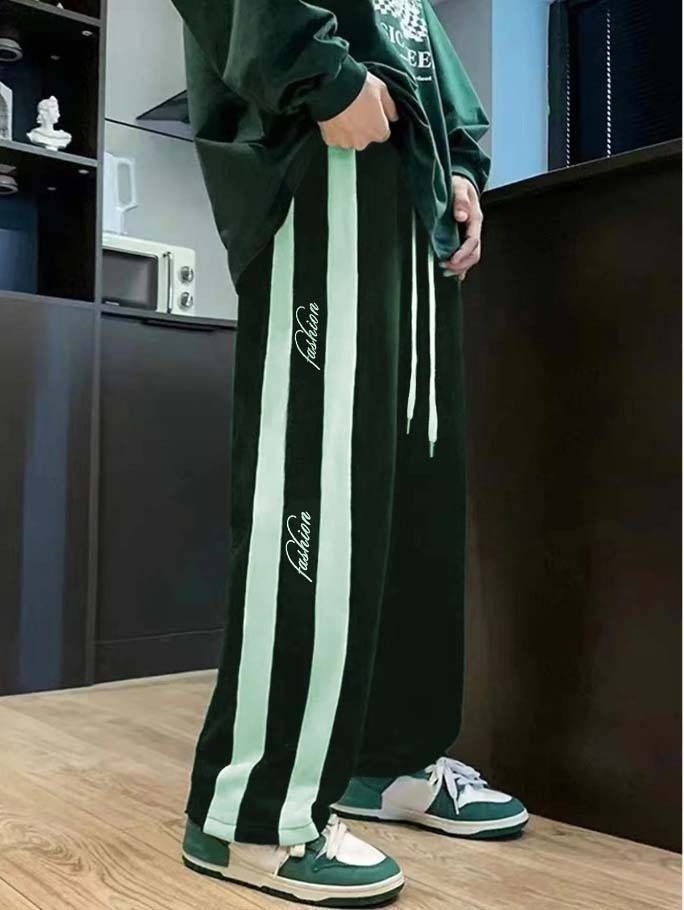 combraided Men Self Design Green, White Track Pants-picture-17