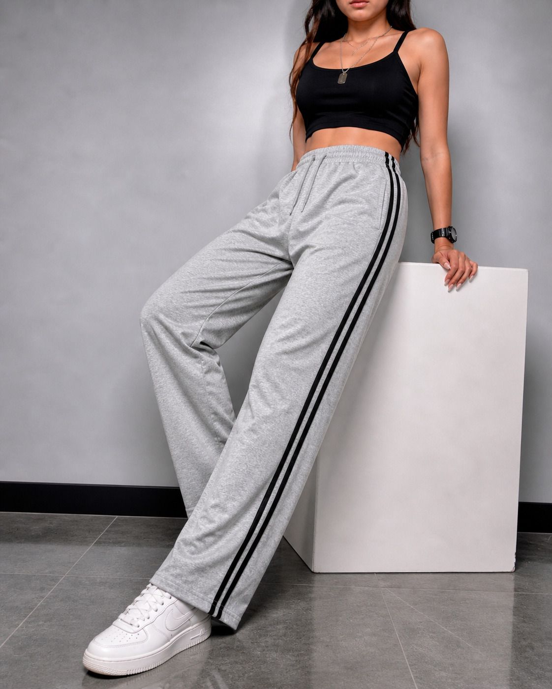 rock huns Women Solid Black Track Pants-picture-15