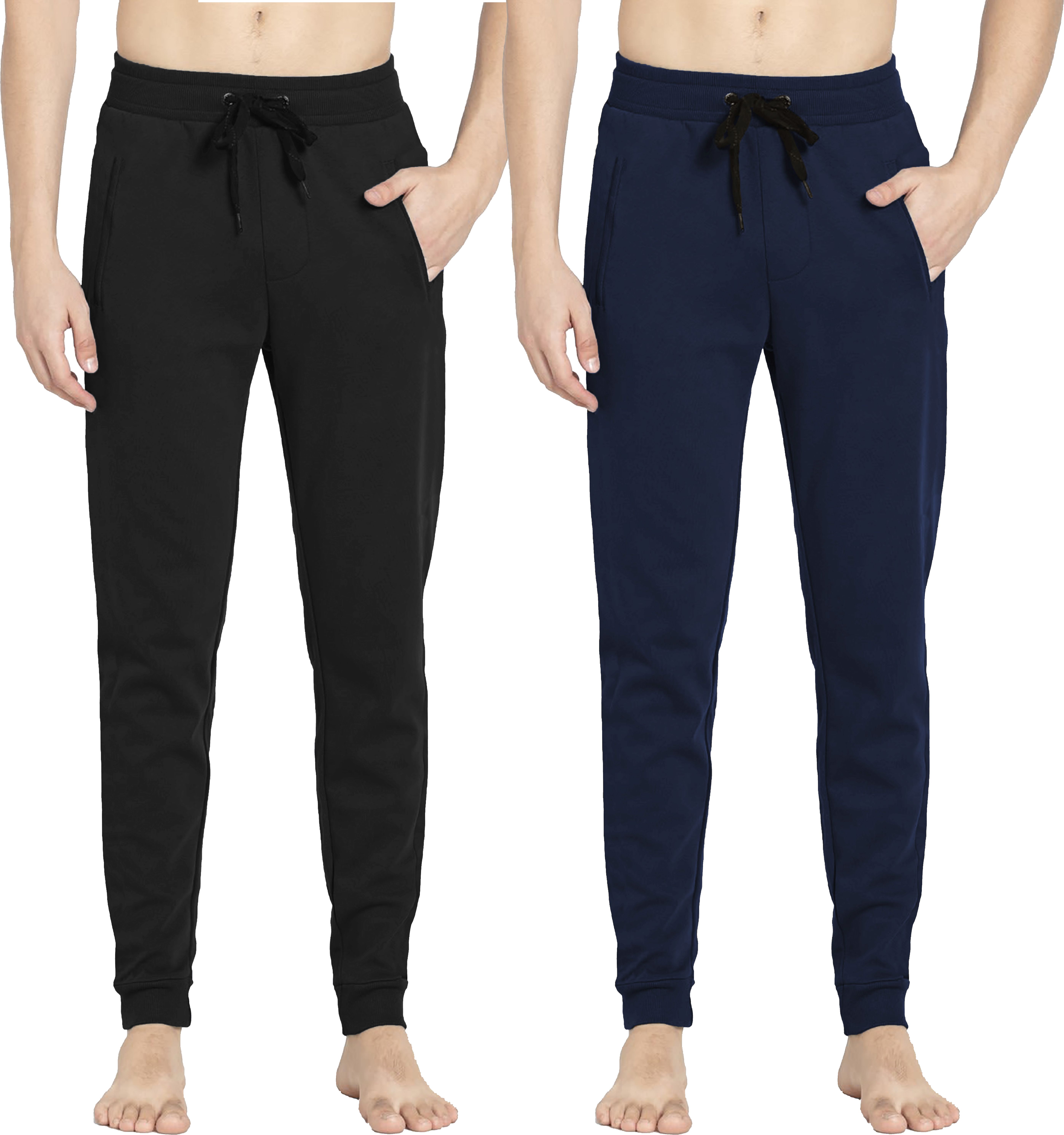 west gate clothing Pack of 2 Men Solid Black, Blue Track Pants-picture-8