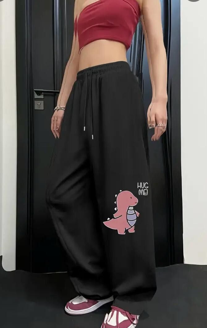 lugrantha Women Printed, Graphic Print Black Track Pants-picture-12