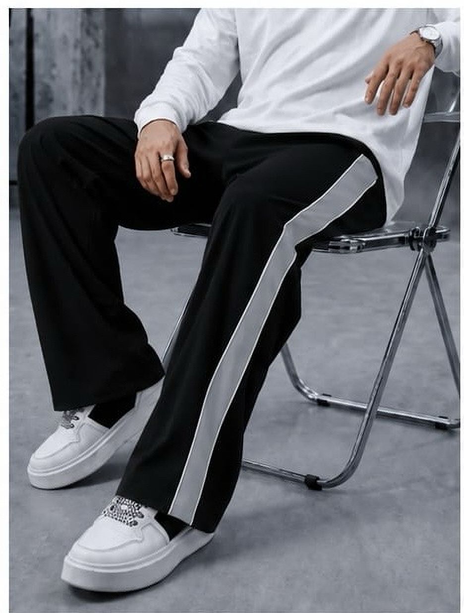 Men Solid Black Track Pants-image-44