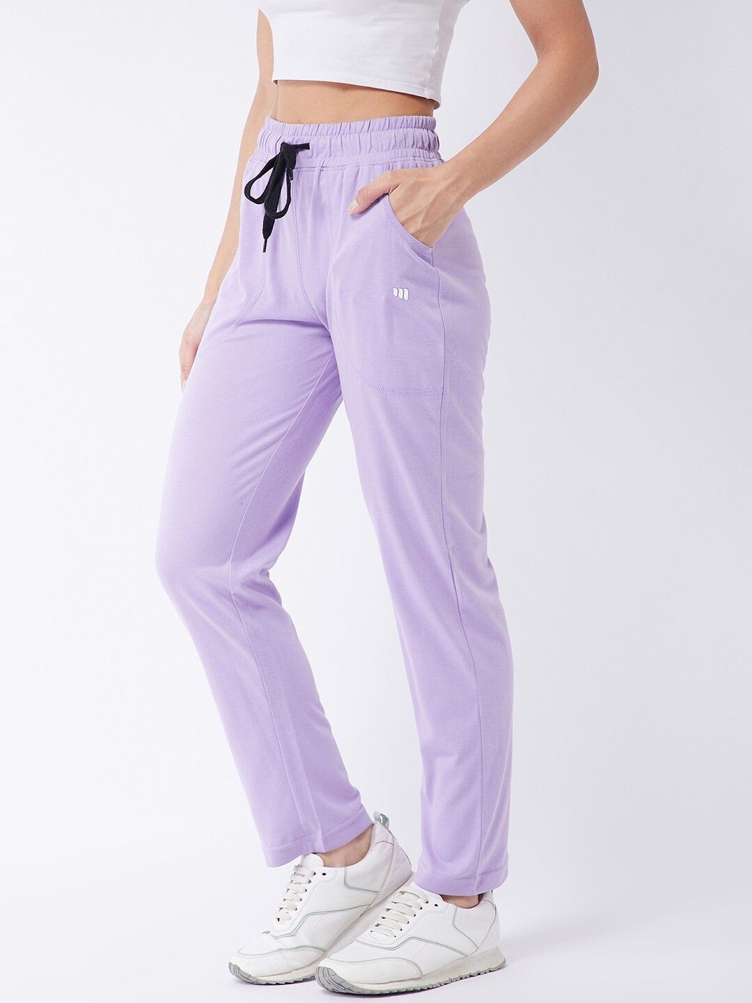 modeve Women Solid Purple Track Pants-picture-10